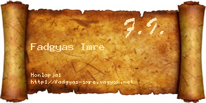 Fadgyas Imre névjegykártya