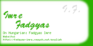 imre fadgyas business card